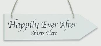 Wooden Arrow Whitewash 30.5cm x 7.6cm Happily Ever After 1pc - Accessories